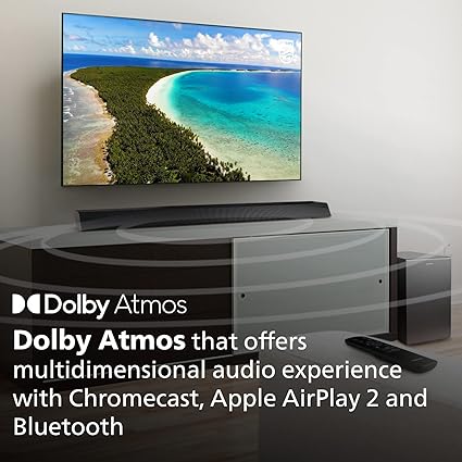 Philips TAB8947 5.1 Ch Dolby Atmos Soundbar, 660W, Black