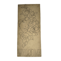 Pre Marked MDF Wooden Wall Hanging For DIY, Cutout 4mm Thickness (18 X 8" In) Welcome Wall Art Painting
