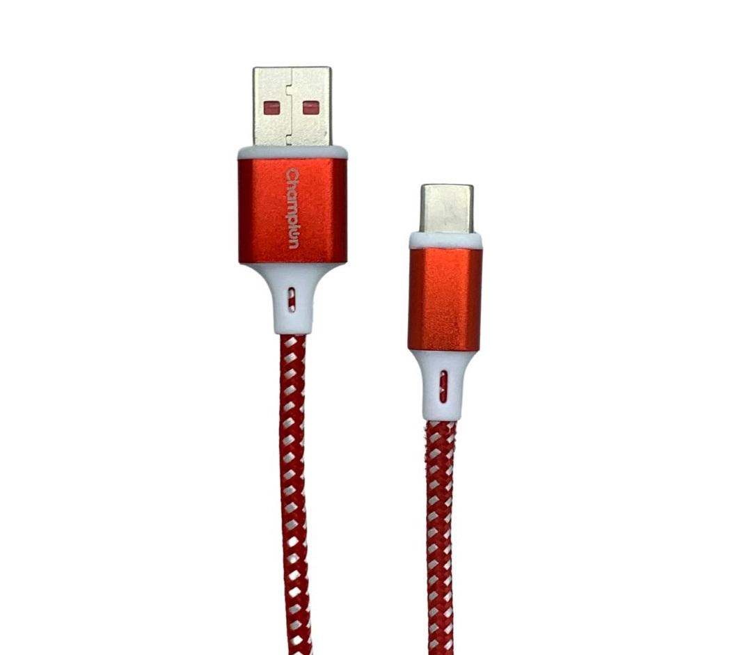 Champion 65W SuperVOOC Type C Data Sync & Fast Charging Cable,Compatible with Samsung,Mi,Realme,Oppo,Vivo,OnePlus, Nothing Devices, Braided, 100cm (Red)
