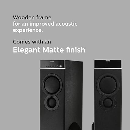 Philips Audio SPA9080B Bluetooth Multimedia Tower Speakers (Black)