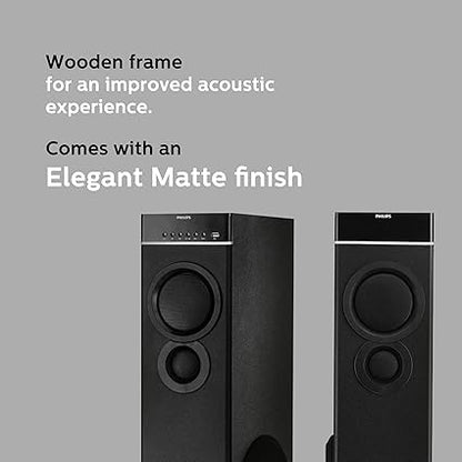 Philips Audio SPA9080B Bluetooth Multimedia Tower Speakers (Black)