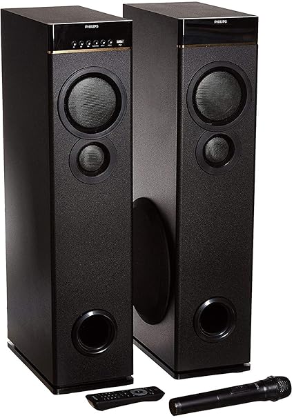 Philips Audio SPA9080B Bluetooth Multimedia Tower Speakers (Black)
