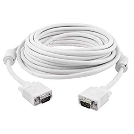 VGA Male to Male ,15-Pin Cable/Adapter for PC, Monitor, Projector, Laptop, TV, LCD/LED- 10Mtr (White)
