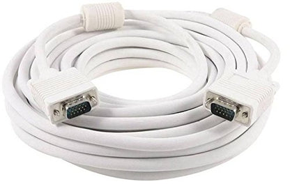 VGA Male to Male ,15-Pin Cable/Adapter for PC, Monitor, Projector, Laptop, TV, LCD/LED- 10Mtr (White)