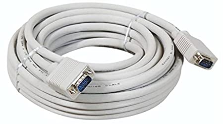 VGA Male to Male ,15-Pin Cable/Adapter for PC, Monitor, Projector, Laptop, TV, LCD/LED- 15Mtr (White)