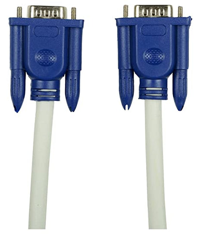 VGA Male to Male ,15-Pin Cable for PC, Monitor, Projector, Laptop, TV, LCD/LED - 20mtr (White)