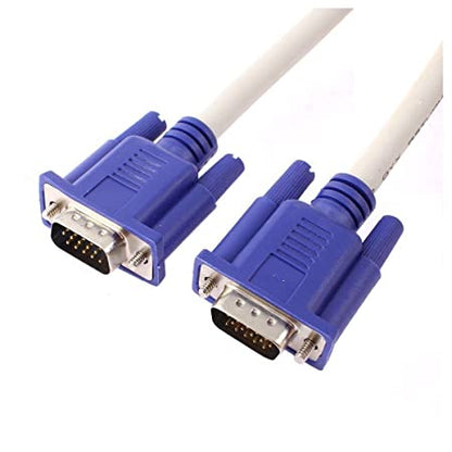 VGA Male to Male ,15-Pin Cable for PC, Monitor, Projector, Laptop, TV, LCD/LED - 20mtr (White)