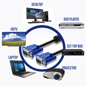 VGA Male to Male ,15-Pin Cable/Adapter for PC, Monitor, Projector, Laptop, TV, LCD/LED- 30Mtr (White)