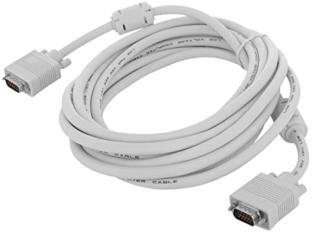 VGA Male to Male ,15-Pin Cable/Adapter for PC, Monitor, Projector, Laptop, TV, LCD/LED-5Mtr (White)
