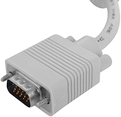 VGA Male to Male ,15-Pin Cable/Adapter for PC, Monitor, Projector, Laptop, TV, LCD/LED-5Mtr (White)