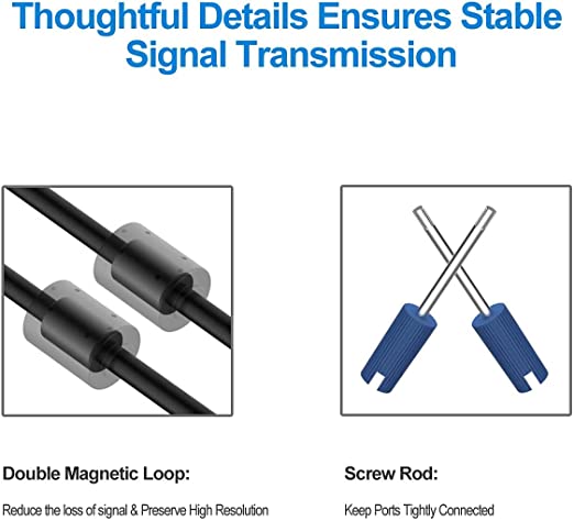 VGA to VGA TFT Cable Male to Male 15 PIN INPUT/OUTPUT (Black)