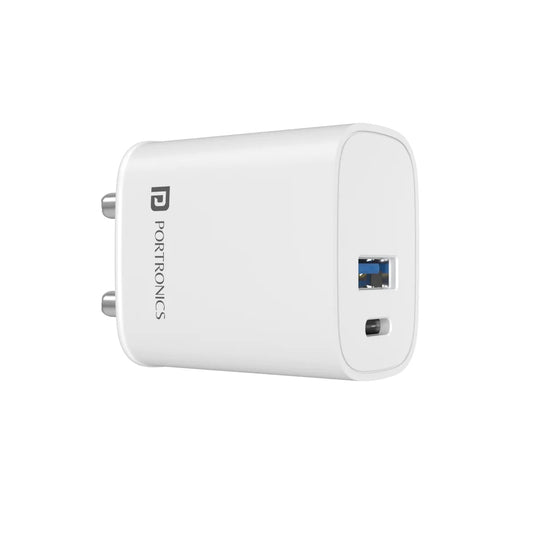 Portronics Adapto 30 30W Dual Output (Type C + USB A) Mobile Adapter