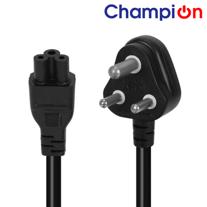 Laptop Power Cable Cord 1.2 Mtr 3 Pin Adapter Heavy Duty (Black)
