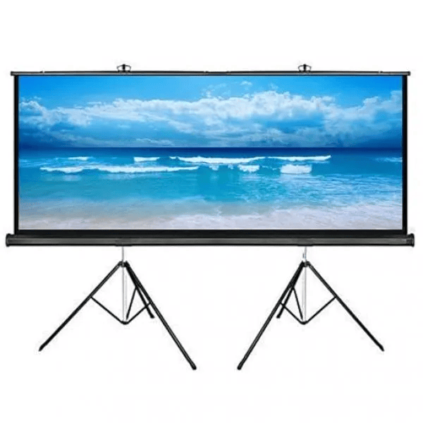 Projection Screen with Tripod Stand Anti-Crease, High Gain Fabric, 4K UHD & Full HD 1080P Support, Portable & Foldable