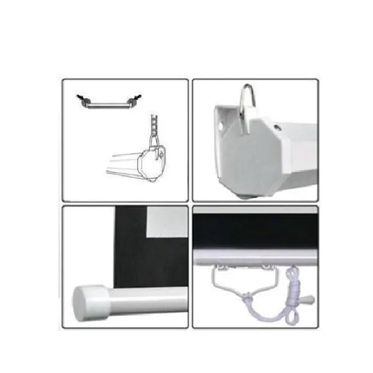 Projection Screen Wallmount Pulldown ,Anti-Creased, Imported High Gain Fabric, Diagonal, Supports Full HD 1080P, UHD-4K