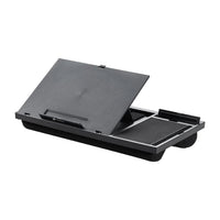 Portronics My Buddy G Laptop Desk with Storage & Mouse Pad, Adjustable Height, Compatible Upto 38.1 cm (15 inches) Laptop (Black)