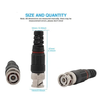 BNC connector for CCTV Camera Installation Wire Connector (Black)