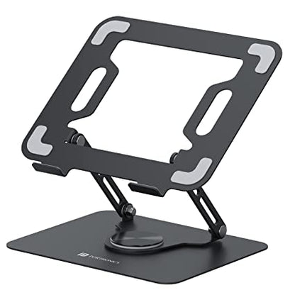 Portronics My Buddy K9 Portable Laptop Stand - Adjustable Elevation Levels - Ventilated Anti-Slip Design - 360-degree Rotating Base