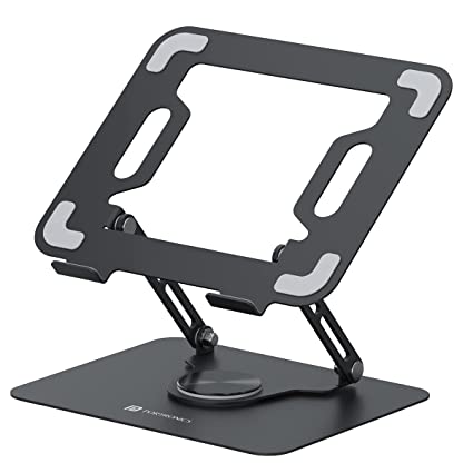Portronics My Buddy K9 Portable Laptop Stand - Adjustable Elevation Levels - Ventilated Anti-Slip Design - 360-degree Rotating Base