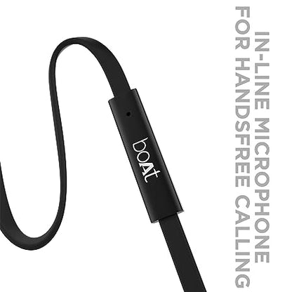 boAt Bassheads 220 Wired in Ear Earphones with Inline Mic (Black)