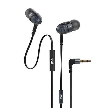 boAt Bassheads 220 Wired in Ear Earphones with Inline Mic (Black)