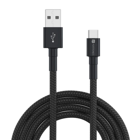 Portronics Konnect B Type C Cable with 3.0A Output, Nylon Braided, Fast Data Sync, Tangle Resistant 1M