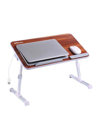 Portronics My Buddy Plus Adjustable Laptop Table with built-in USB Cooling Fan, Foldable Legs