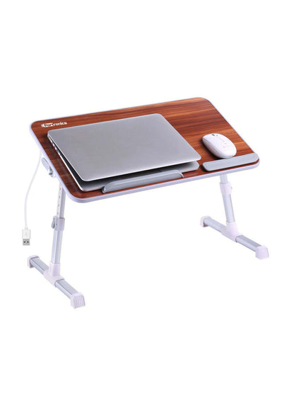 Portronics My Buddy Plus Adjustable Laptop Table with built-in USB Cooling Fan, Foldable Legs