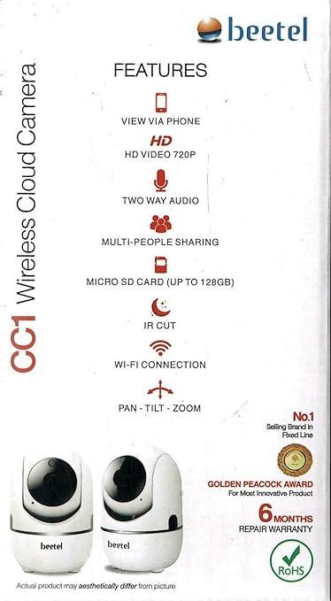 Beetel CC1 Cloud Camera for Home Security, Baby Care, Elder Care, Store Surveillance, WiFi Cloud Camera (White)