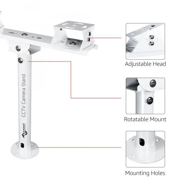 CCTV Camera Stand (Metal) 1 to 2 Horizontal Cross Bar Dual Camera Mount | Bracket for Double CCTV Surveillance Camera