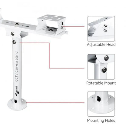 CCTV Camera Stand (Metal) 1 to 2 Horizontal Cross Bar Dual Camera Mount | Bracket for Double CCTV Surveillance Camera