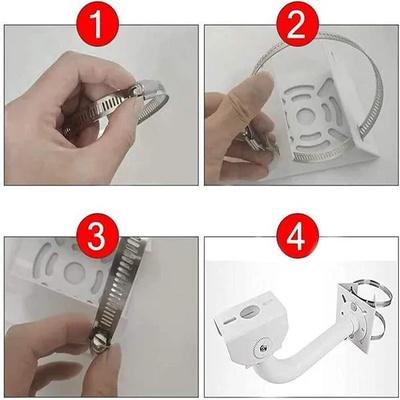 Camera Pole Mount Clamp Bracket for CCTV Security Camera Indoor&Outdoor Universal Compatible with 2 Nos. Steel Looping Ring