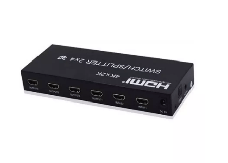 HDMI 2x4 Matrix Switch Splitter ,Media Streaming Device Support ARC/MHL/4Kx2K3D (Black)