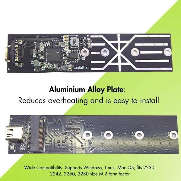 M.2 NVMe & M.2 SSD 2 in 1 Portable Enclosure with USB 3.1 Output Data Transfer rate upto 10 Gbps