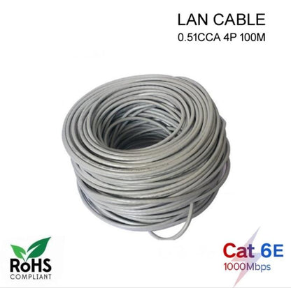 Cat 6 Cable, UTP Cable | LAN Cable, Network Cable | Ethernet Cable RJ45 Cable LAN Wire with High Speed connectivity| 4 Pair Separator Design|Solid Bare Copper Conductor - 100M