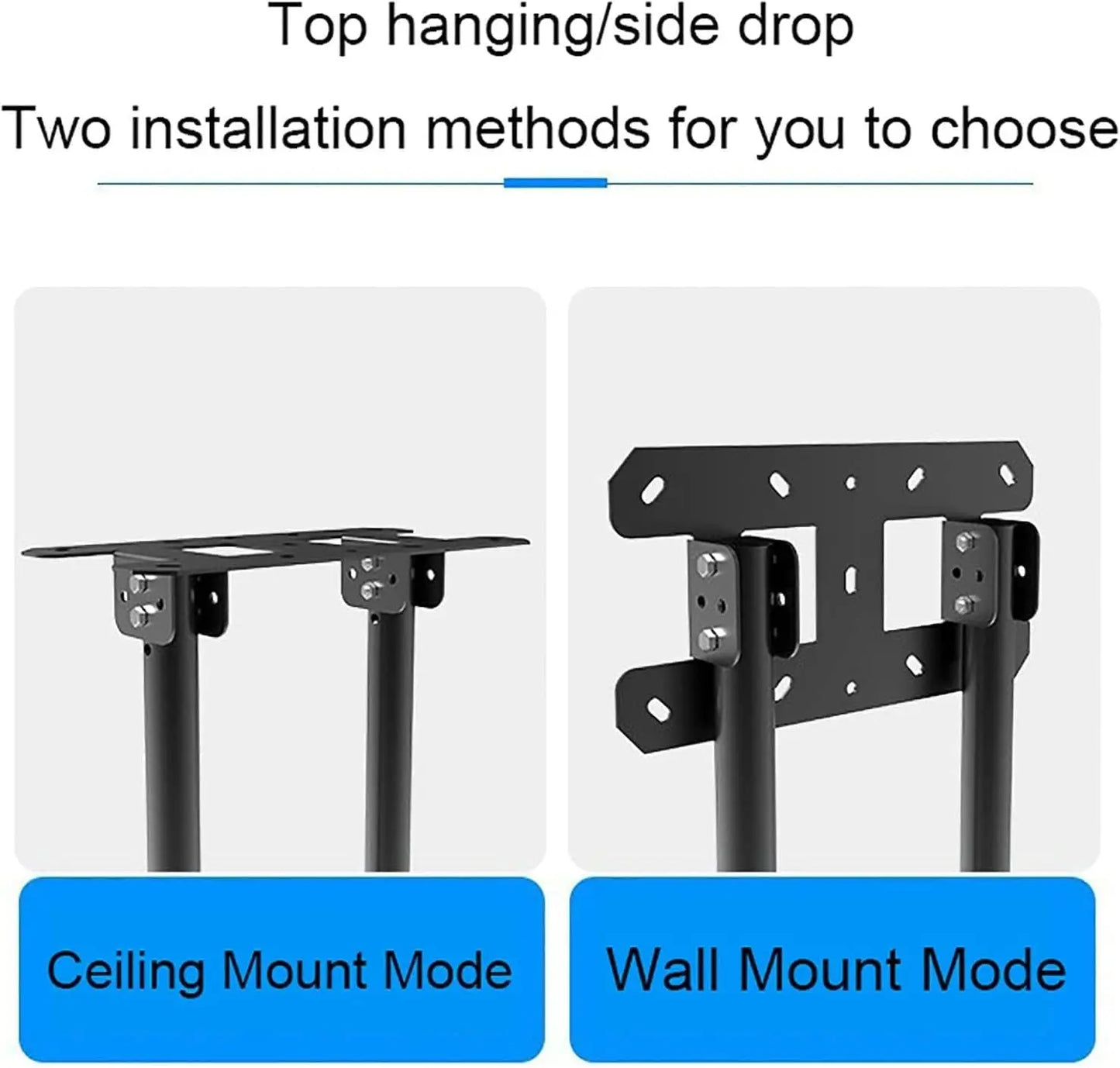 TV Mount Bracket Heavy Duty Ceiling for 40"(101.6)cm– 90" (228.6)cm TVs | 45° Tilt | 60Kg Load Capacity | Metal Ceiling Mount Stand