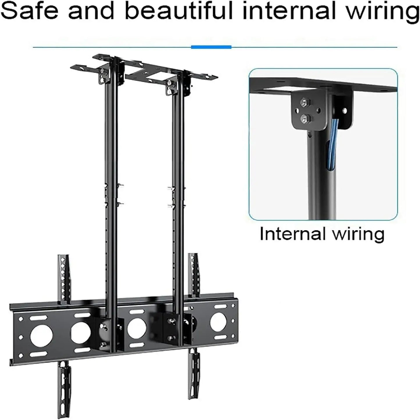 TV Mount Bracket Heavy Duty Ceiling for 40"(101.6)cm– 90" (228.6)cm TVs | 45° Tilt | 60Kg Load Capacity | Metal Ceiling Mount Stand