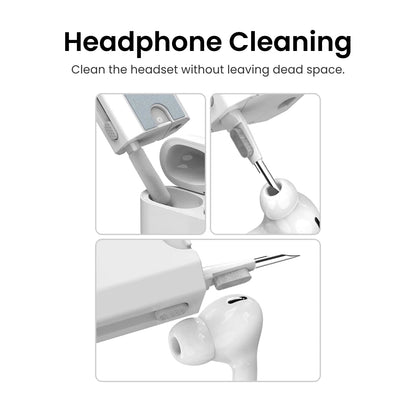 Portronics Clean M Multifunctional 8-in-1 Gadget Cleaning Kit with Mobile Holder for Smartphone, Tablet, Laptop etc..(White)