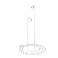 Portronics Conch 40 in-Ear Wired Earphone with 8-Pin Charging Port, Powerful Audio, Built-in Microphone (White)