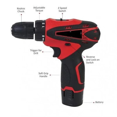 Cordless Electric Screwdriver Drill | Mini Lithium Power Tool | Variable Speed Cordless Drill Machine (Without Bit)