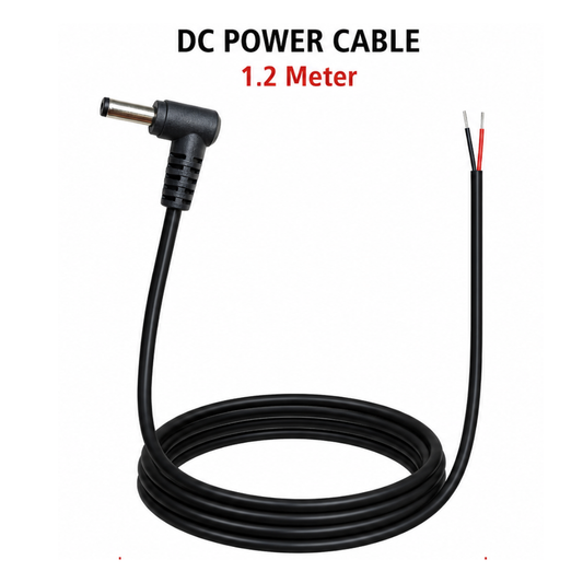DC Male 4.0 x 1.2mm L-Shape to Pigtail Open Ended Power Cable 1.2m for CCTV, LED, Router & DIY Electronics
