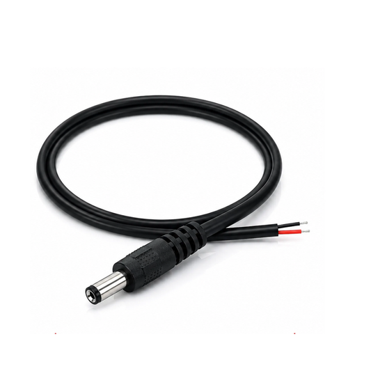 DC Power Cable (2.1 x 5.5)mm – Male Plug Power Cord for CCTV, Router & LED Devices - 1 Mtr
