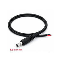 DC Power Cable (2.1 x 5.5)mm – Male Plug Power Cord for CCTV, Router & LED Devices - 1 Mtr