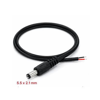 DC Power Cable (2.1 x 5.5)mm – Male Plug Power Cord for CCTV, Router & LED Devices - 1 Mtr