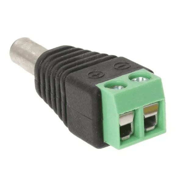 DC Male Jack Plug (5.5X2.1mm) to Screw Terminal Connector - Ideal for DIY Projects
