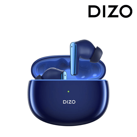 DIZO Buds Z Pro with Active Noise Cancellation Bluetooth Headset (Blue)