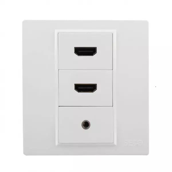 Face Plate, Single/Dual Port Wall Mount Network Socket for RJ45 Ethernet, LAN, and Data Cabling