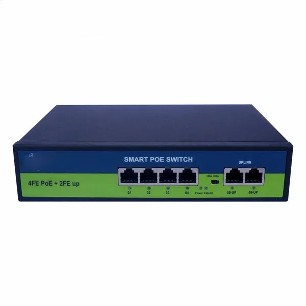 PoE Fast Ethernet Switch ,802.3Af/At Poe+ 100Mbps, Built-In Power, Extend To 250Meter,Unmanaged Metal Plug And Play