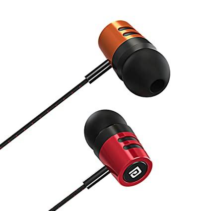 Portronics Ear 2 in-Ear Wired Earphones with Mic, Powerful Audio, Woven Braided Wire, 3.5mm Audio Jack (Black)
