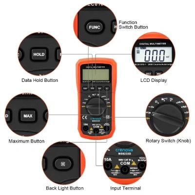 Digital Multimeter Continuity tests with NCV and Overload protection